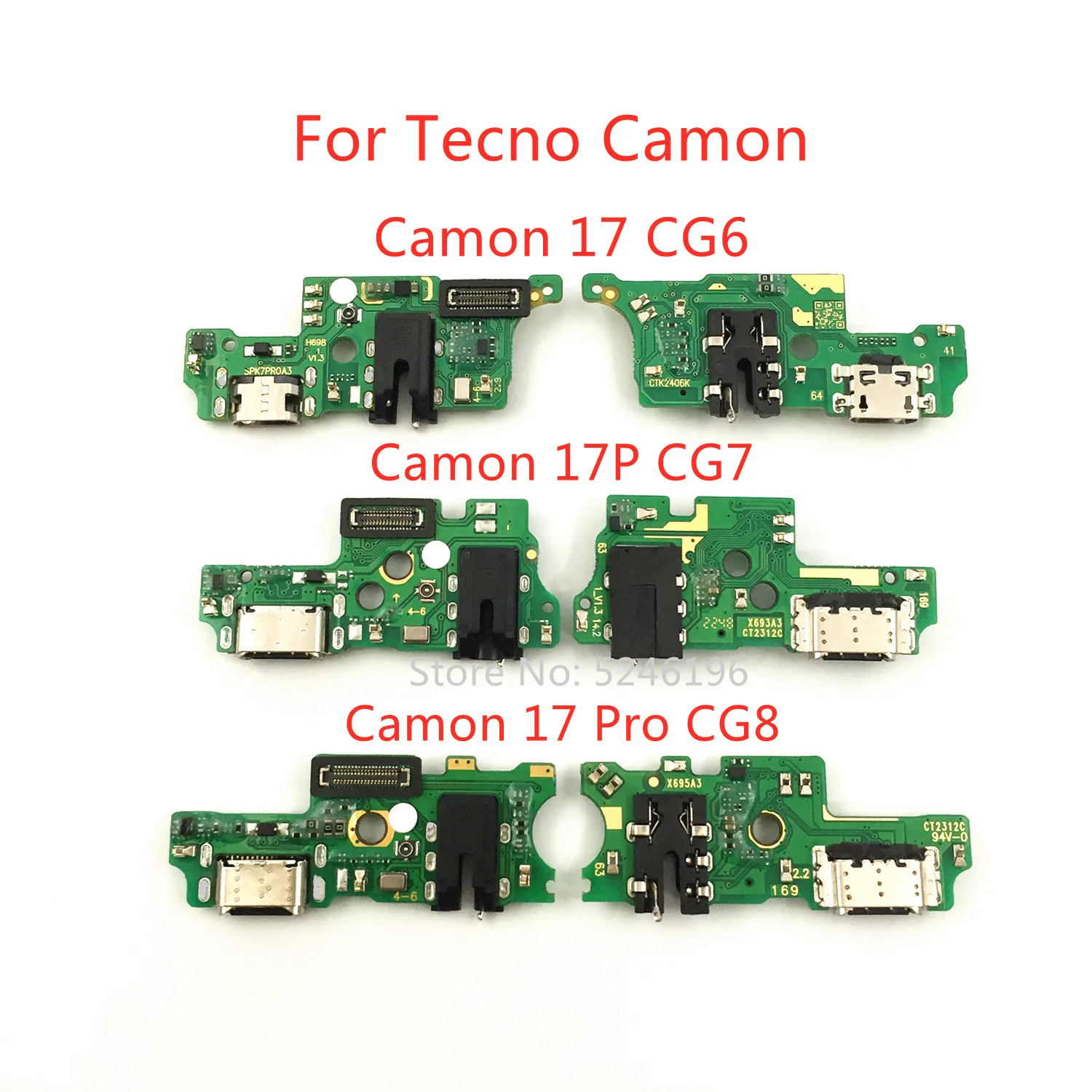 1pcs USB Charging Port Base Charger Flex Cable For Tecno Camon 17 CG6 Tecno Camon 17P CG7 Tecno Camon 17 Pro CG8 Replace Part