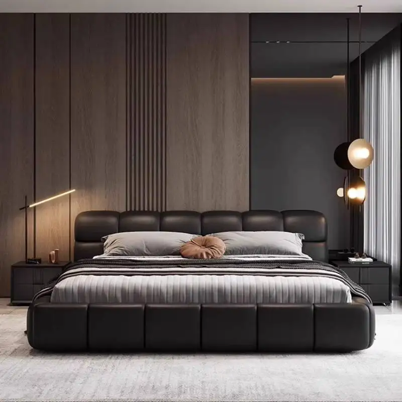 

Normal Australia Double Bed Decoration Elegant Luxury Modern Double Bed Storage Floating Cama Matrimonial Furniture For Home