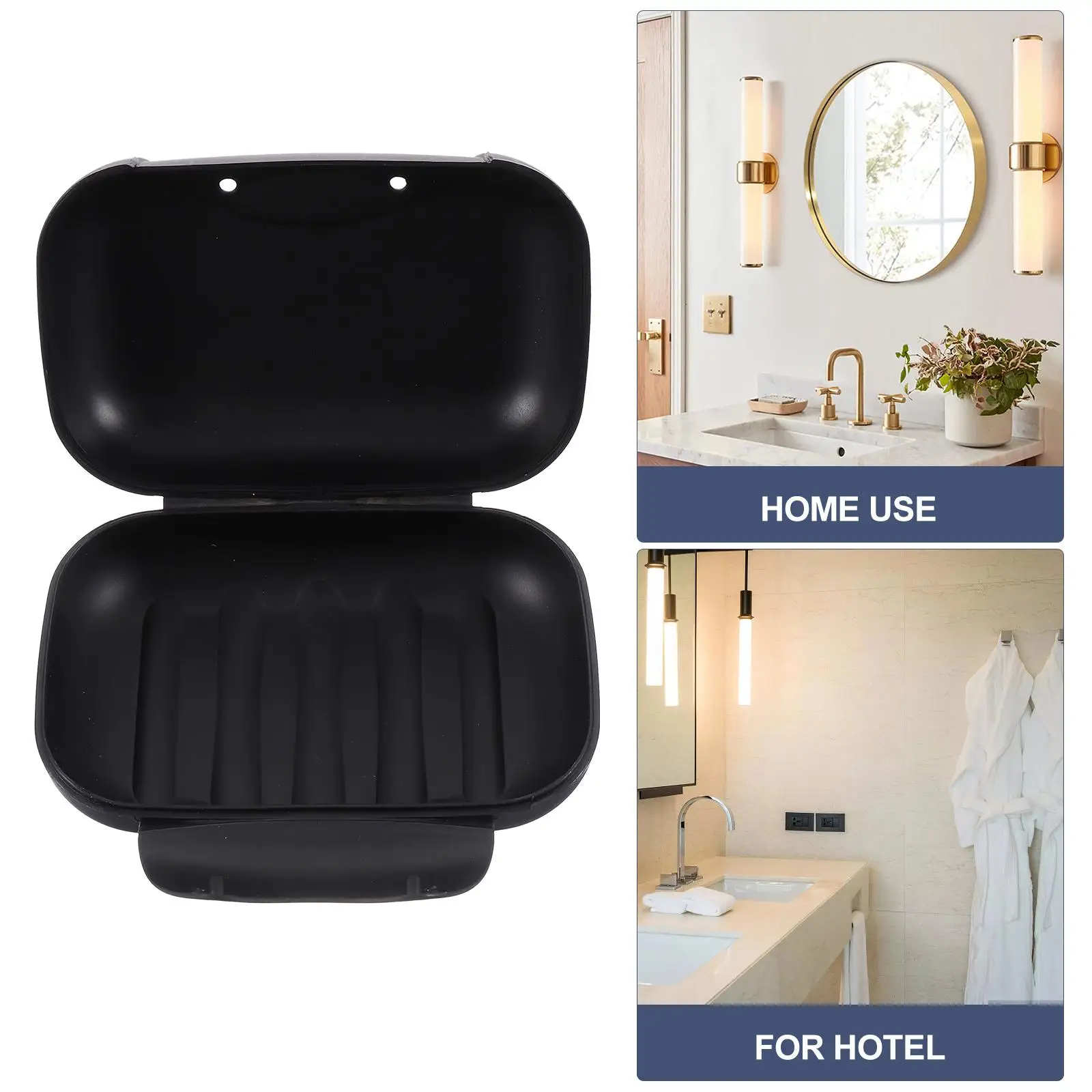 

2Pcs Waterproof Soap Box Holder Portable Sealing Dish Black Travel Gym Use Lightweight AntiSlip Design