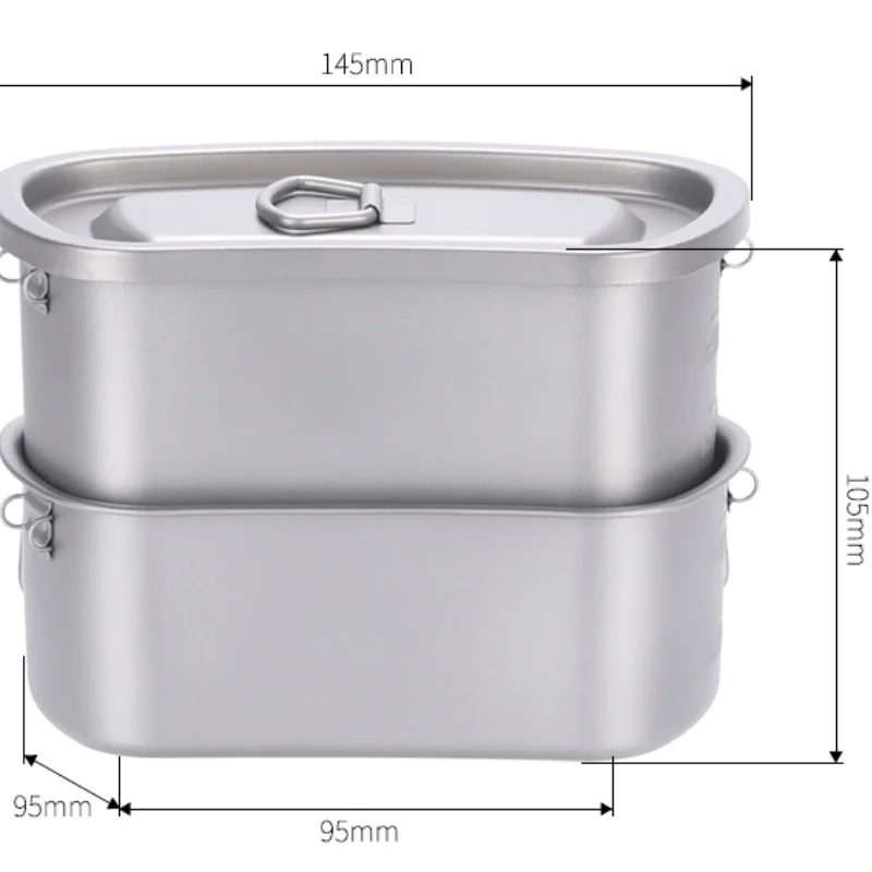 Pure Titanium Hanging Pot for Camping, Portable Cookware, Cooking Titanium Lunch Box, Folding Handle, Convenient Camping