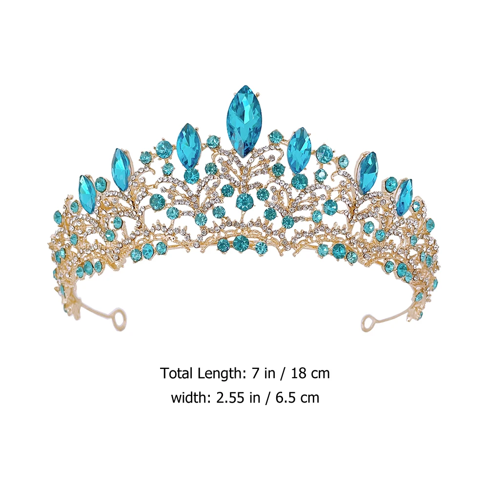 

Baroque Crown Hair Accessories Bridal for Women Kopfschmuck Mittelalter Damen Haarschmuck Braut Crystal