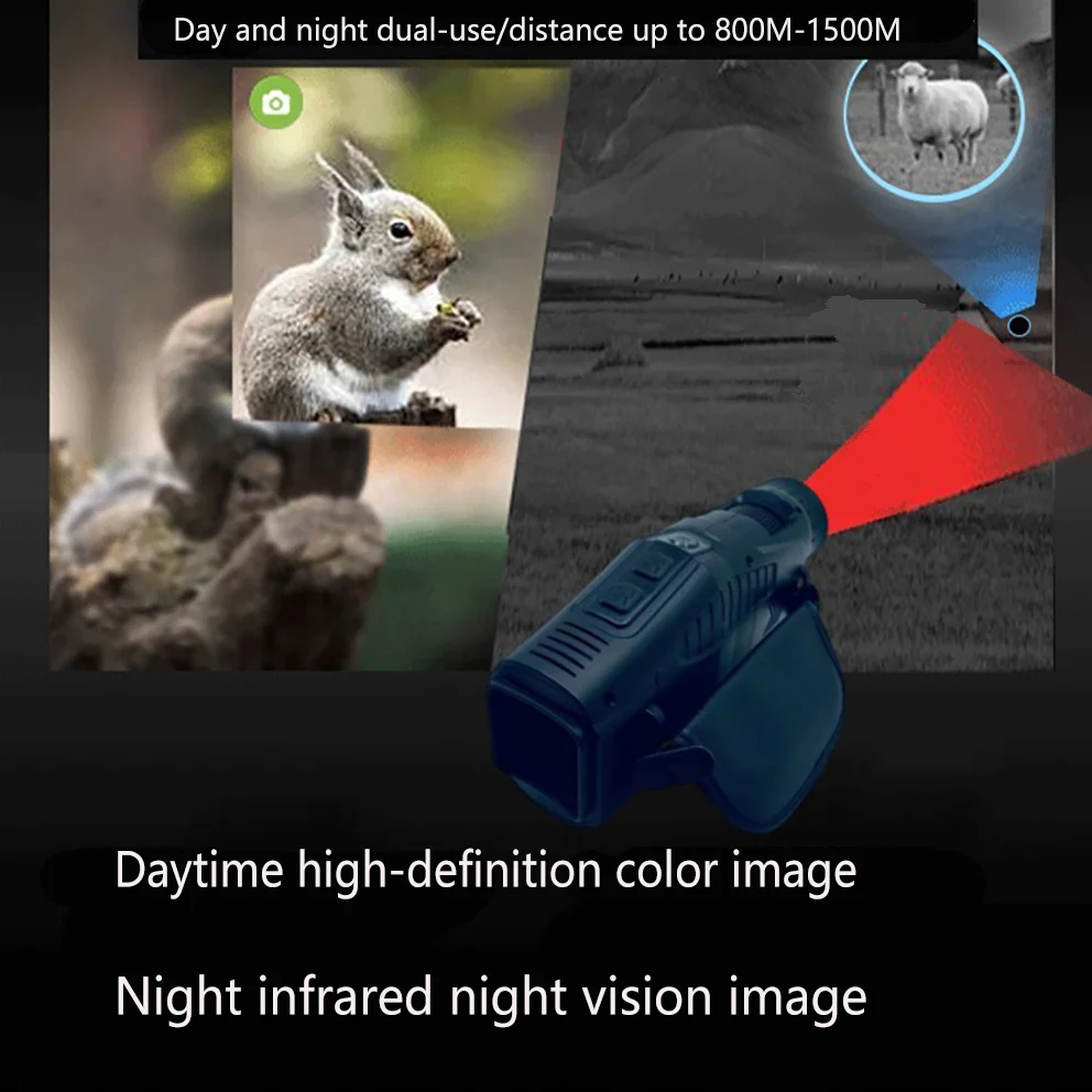 Night vision device 1080p high-definition infrared camera 10x digital light zoom telescope outdoor search all black 300 meters