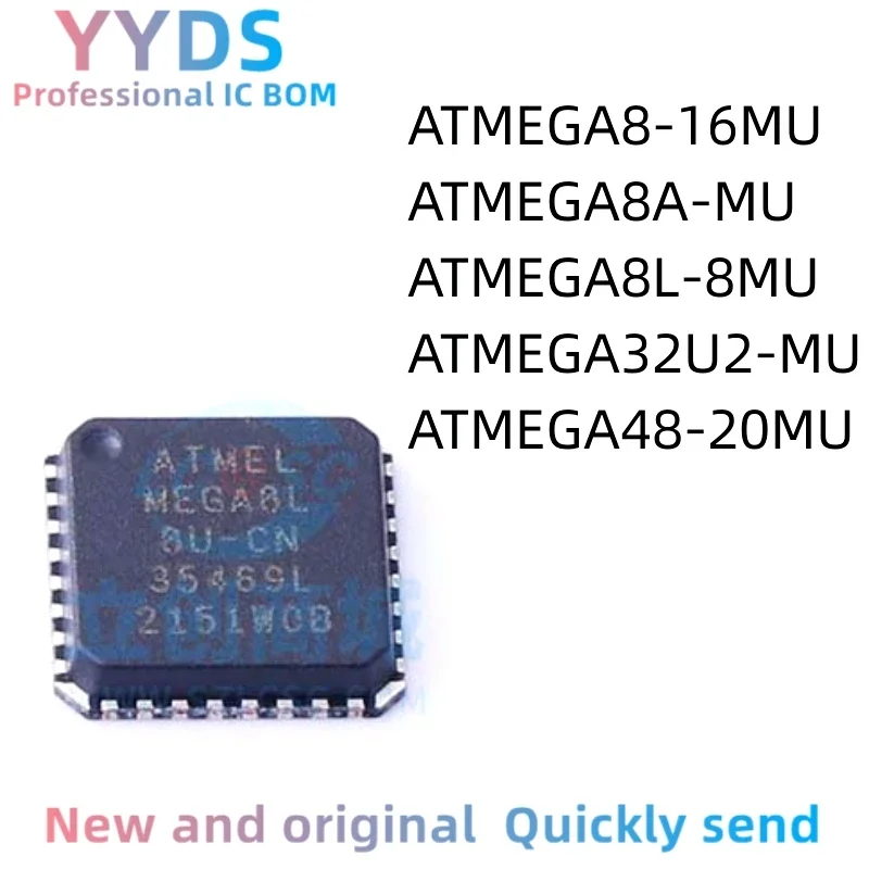 ATMEGA8-16MU ATMEGA8A-MU ATMEGA8L-8MU ATMEGA32U2-MU ATMEGA48-20MU 100%  Brand  New Original IC QFN-32