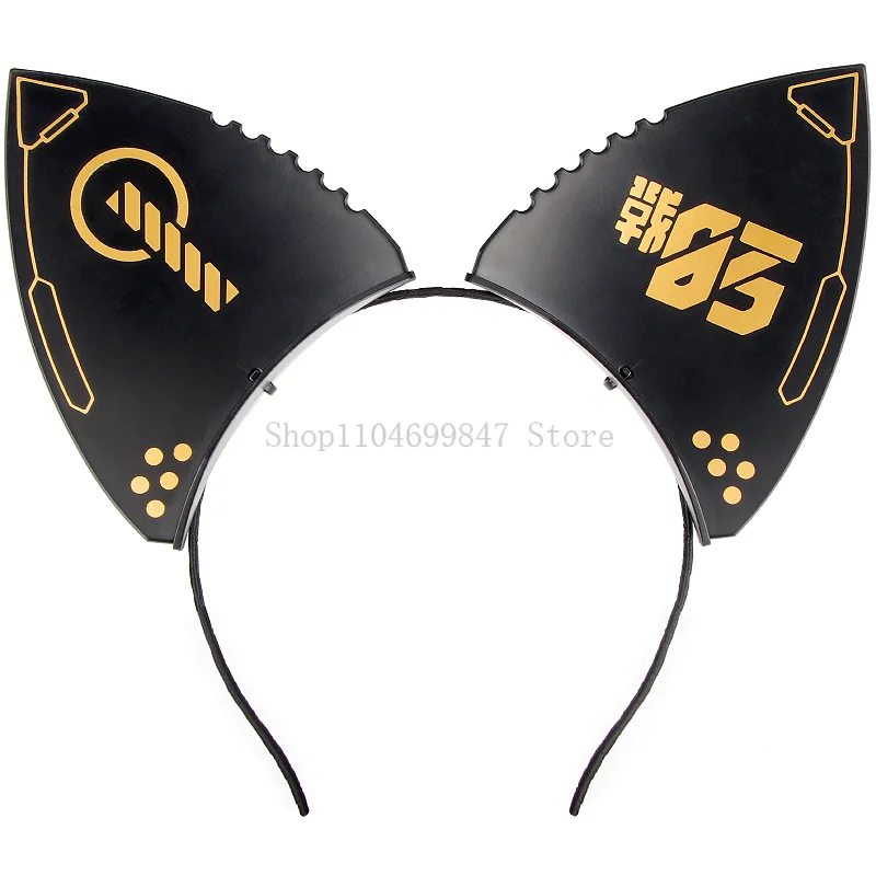 Cyberpunk Mask Mecha Mechanical Cat Ears Headband Cosplay Masks Helmet Women Men Halloween Carnival Music Festival Accessories