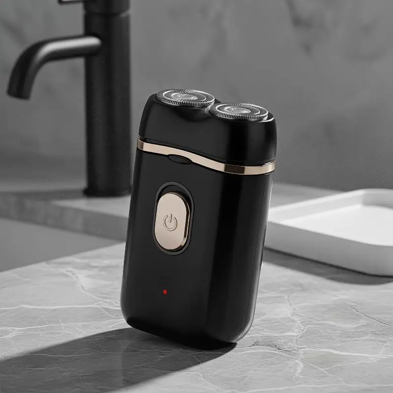 USB Rechargeable Mini Rotary Electric Shaver, Waterproof Portable Travel Men Facial Shaving Razor Grooming Tool