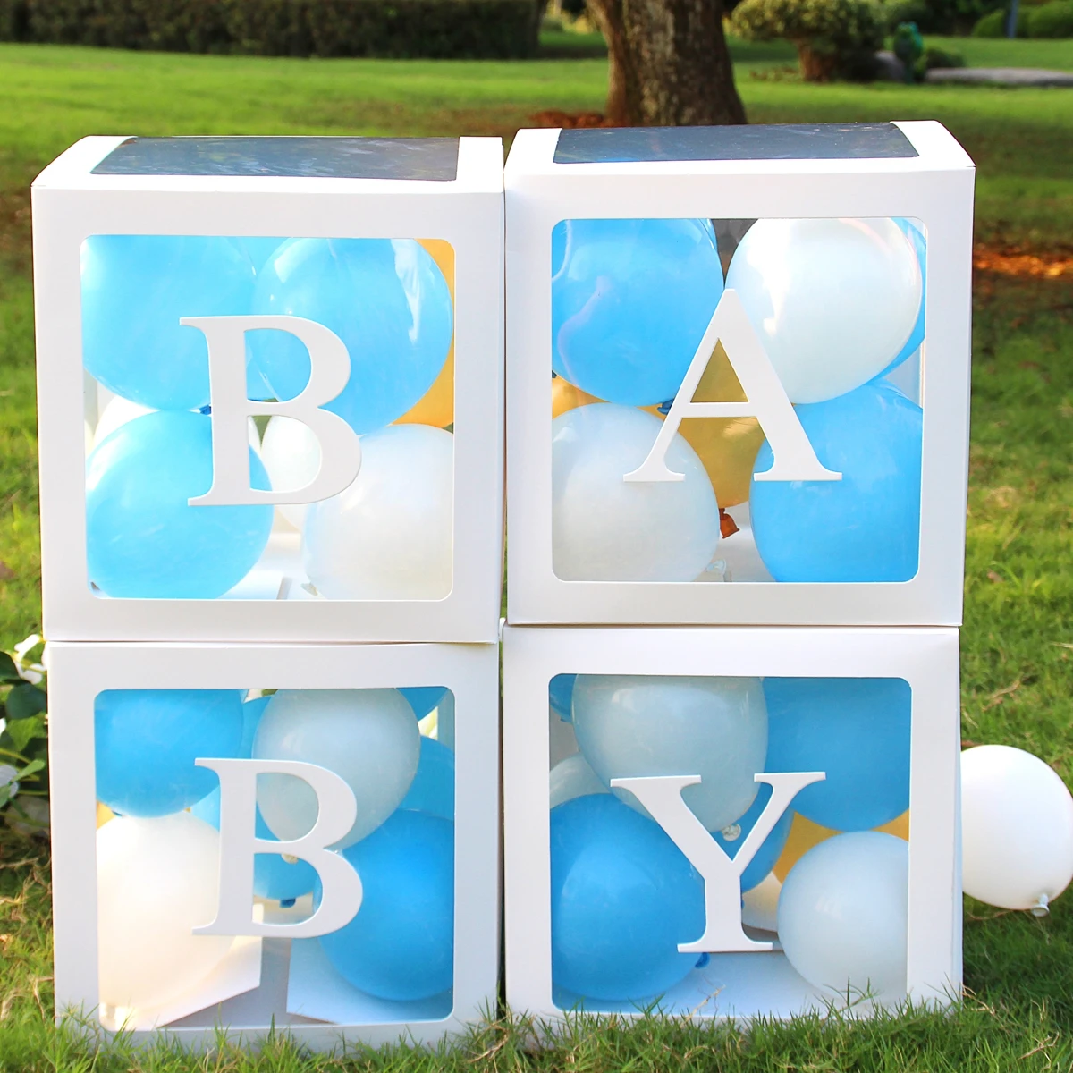 Transparent Letter Box Birthday Wedding Custom Name Balloon Box Kids 1st Birthday Party Decor for Boy Baby Shower Party Decor