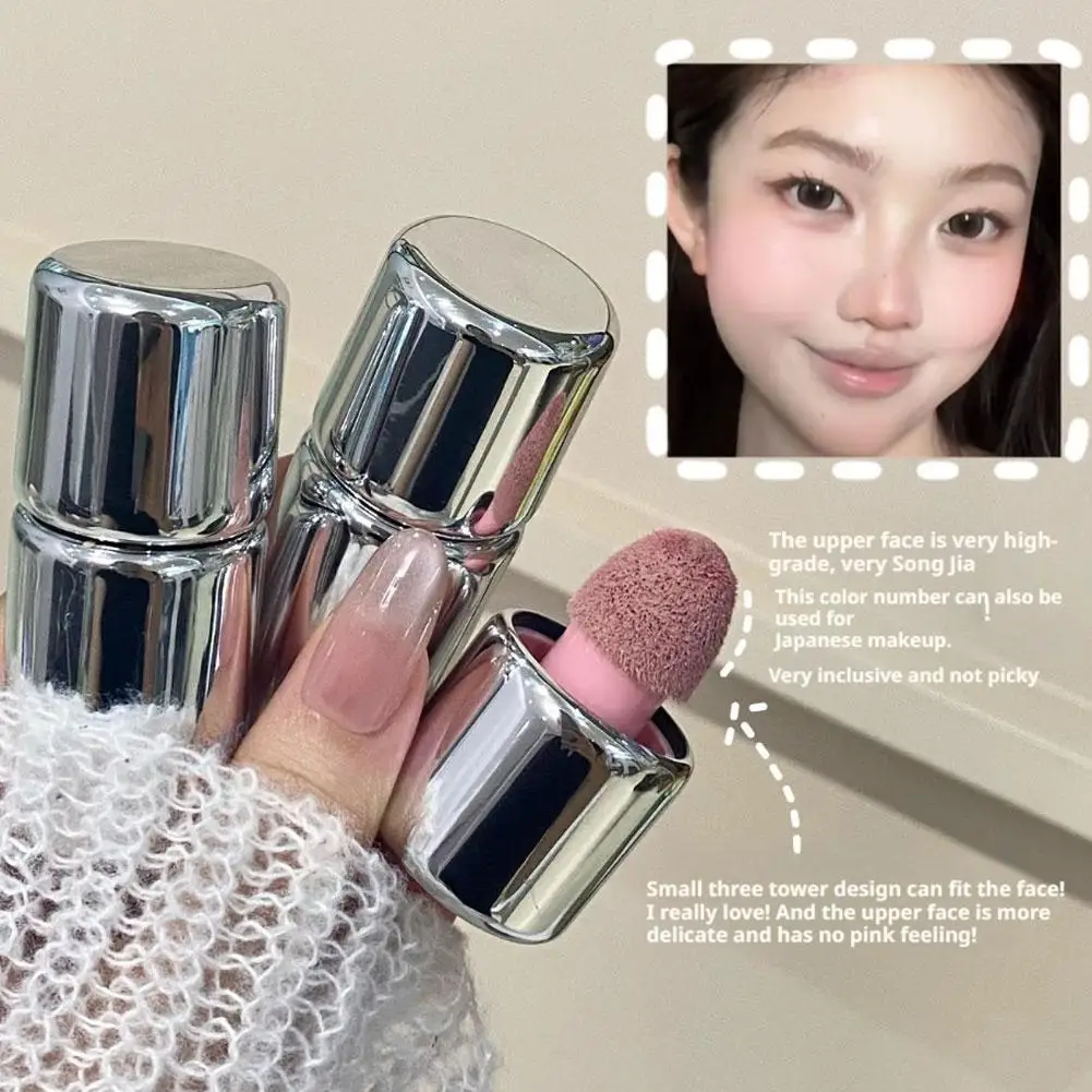 Matte Hydraterende Blusher Spons Hoofd Melk Roze Vloeibare Blush Stick Wang Make-up Natuurlijke Lip Contour Fleuren Rouge Markeerstift