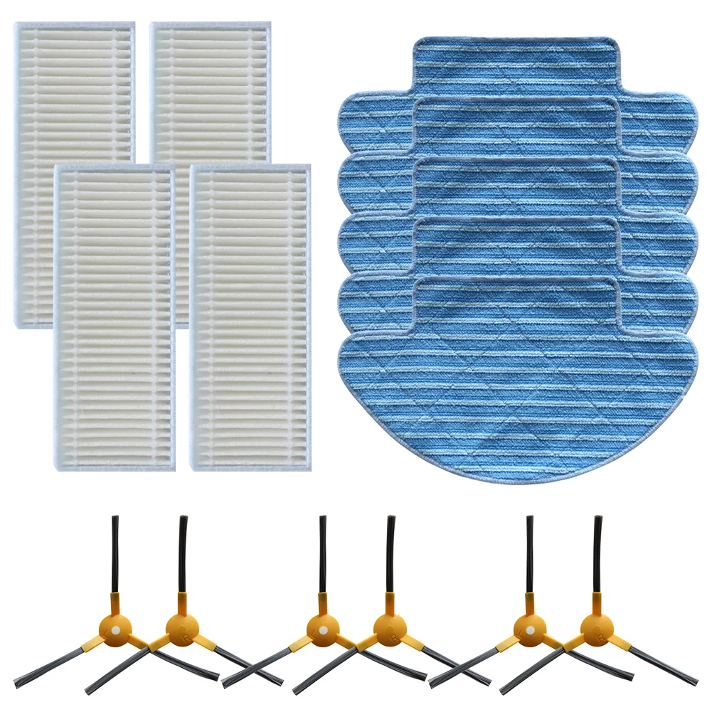 Side Brush Filter Mop Cloth Spare Parts Set for Dexp Mmb300 Robot Vacuum Cleaner Replacement Kit Includes Multiple Components