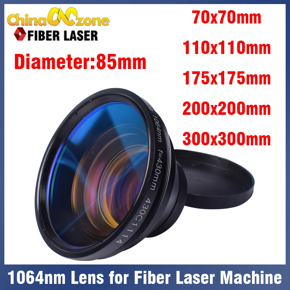 F-theta Scan Lens Field Lens 1064nm for 1064nml Fiber Laser Marking Machine Parts 70x70mm-300x300mm F100- F420 for 20W 30W 60W