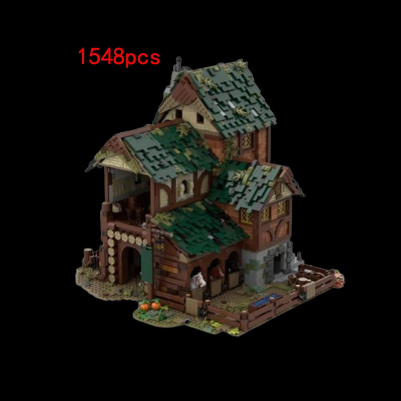 Spot MOC-82026 Small Particle Assembly Medieval House Grain Storage Accumulated Wood Puzzle Children's Toy Model DIY Creativity