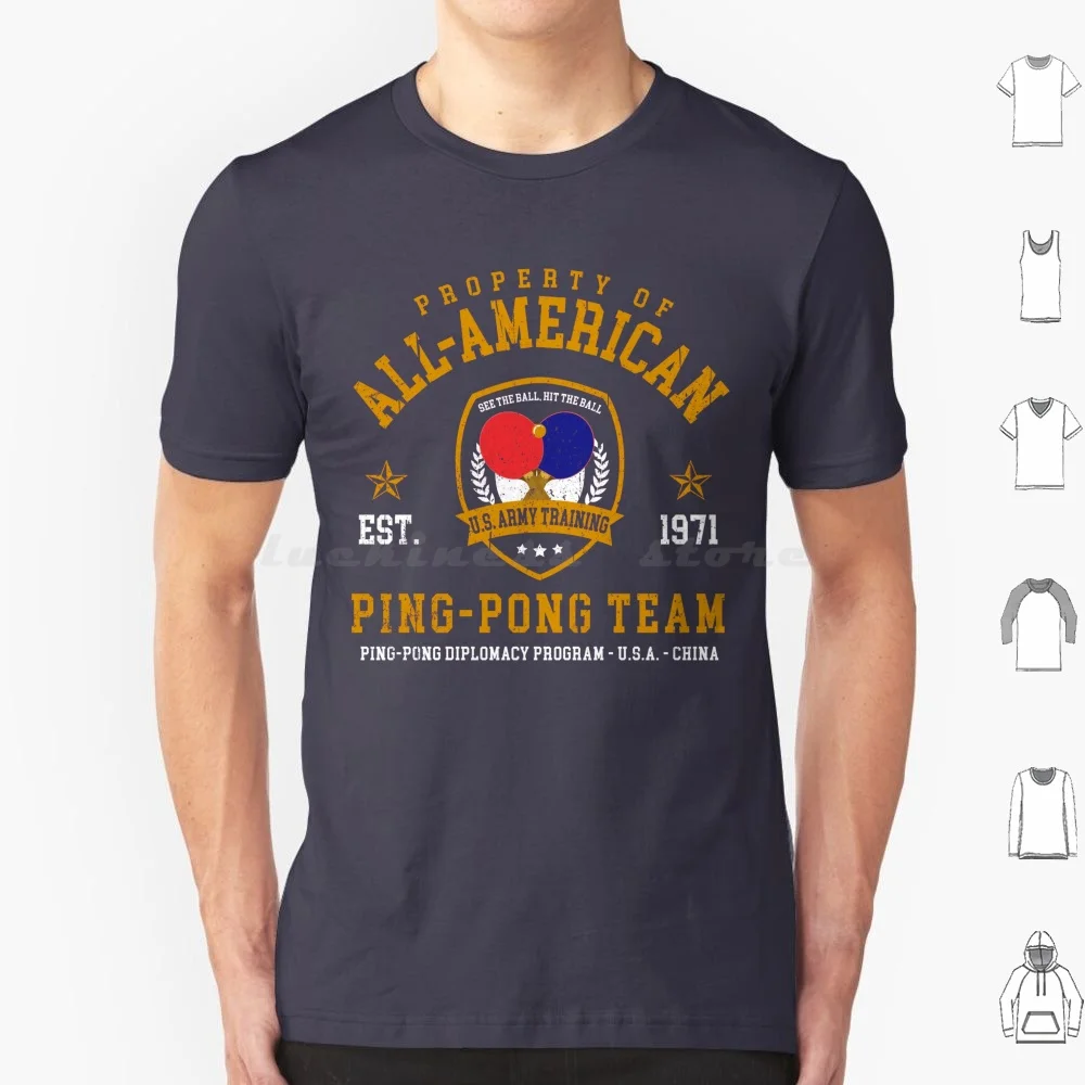 Camiseta del equipo de Ping Pong americano, camisa de gran tamaño, 100% algodón, Forrest Gump, All American Gump, película, Paddle, Ping Pong, correr