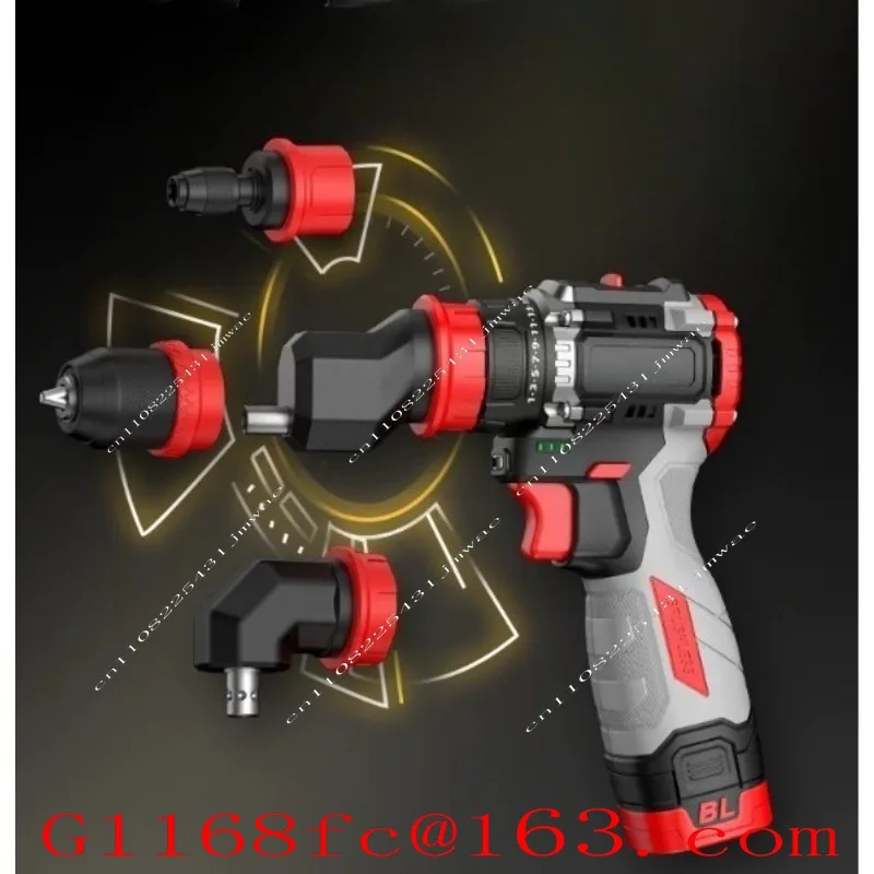 Brushless Multi-function Electric Drill Four-head Lithium Electric Drill Quick Change Chuck