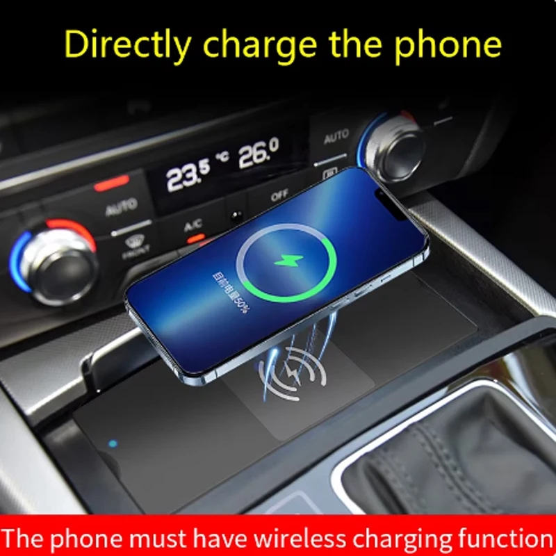 15W Wireless Charging Plate For Audi A6 C7 A7 S6 RS6 S7 RS7 2011-2018 Phone Charger Mobile Holder USB Quick Charge Trim in 2024