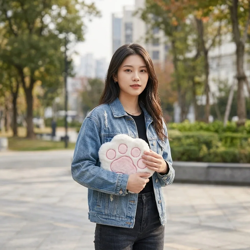 3 Inch Plush Cat Paw Photocard Album 20 Sheets Kpop Idol Photo Card Collect Book Gift for Girls