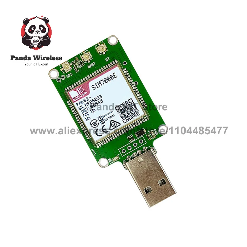 SIMcom SIM7000E NBIOT CATM LPWA Dongle USB 1 pz Cat-NB B3/B5/B8/B20/B28 GSM 900/1800 MHz LPWA+NBIOT+CATM+GPS C24*24--SIM7000E