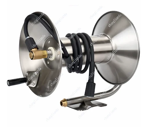 Stainless Steel Garden Reel Heavy Duty Wall Mounted Metal Water Hose Reel 130 Feet 1/2 inch Hose Capacity Hose Trolley