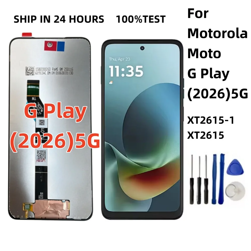 For Motorola Moto G Play 2026 5G LCD Display Touch Screen Digitizer Assembly Replacement For  XT2615-1 XT2615V with frame