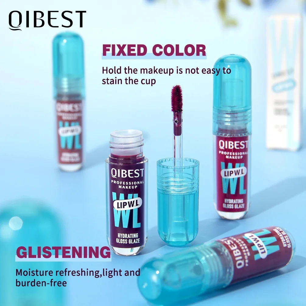 Qibest original hidratante bálsamo labial óleo brilho cuidados dos lábios benetitnt para lábios plumping esfoliante óleo de brilho