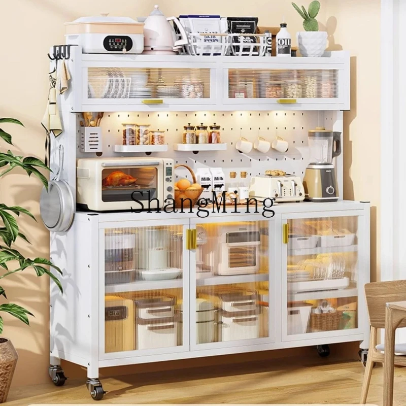 SM Home Side Cabinet Rack Wall Integrated Multi-layer Storage Screwless Installation Easy Home