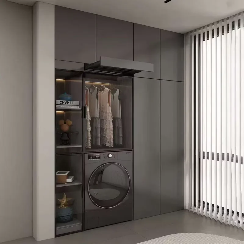 Modern Solid Wood Adjustable Storage Cabinet for Balcony Custom Modular Multi-Function Design Space-Saving Locker Apartment