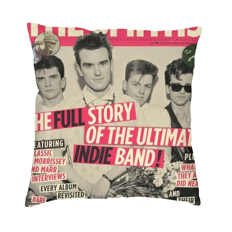 Nordic Style Smiths Indie Rock Band Cushion Covers 40x40 Polyester Pillow Case for Car Square Pillowcase Home Decor