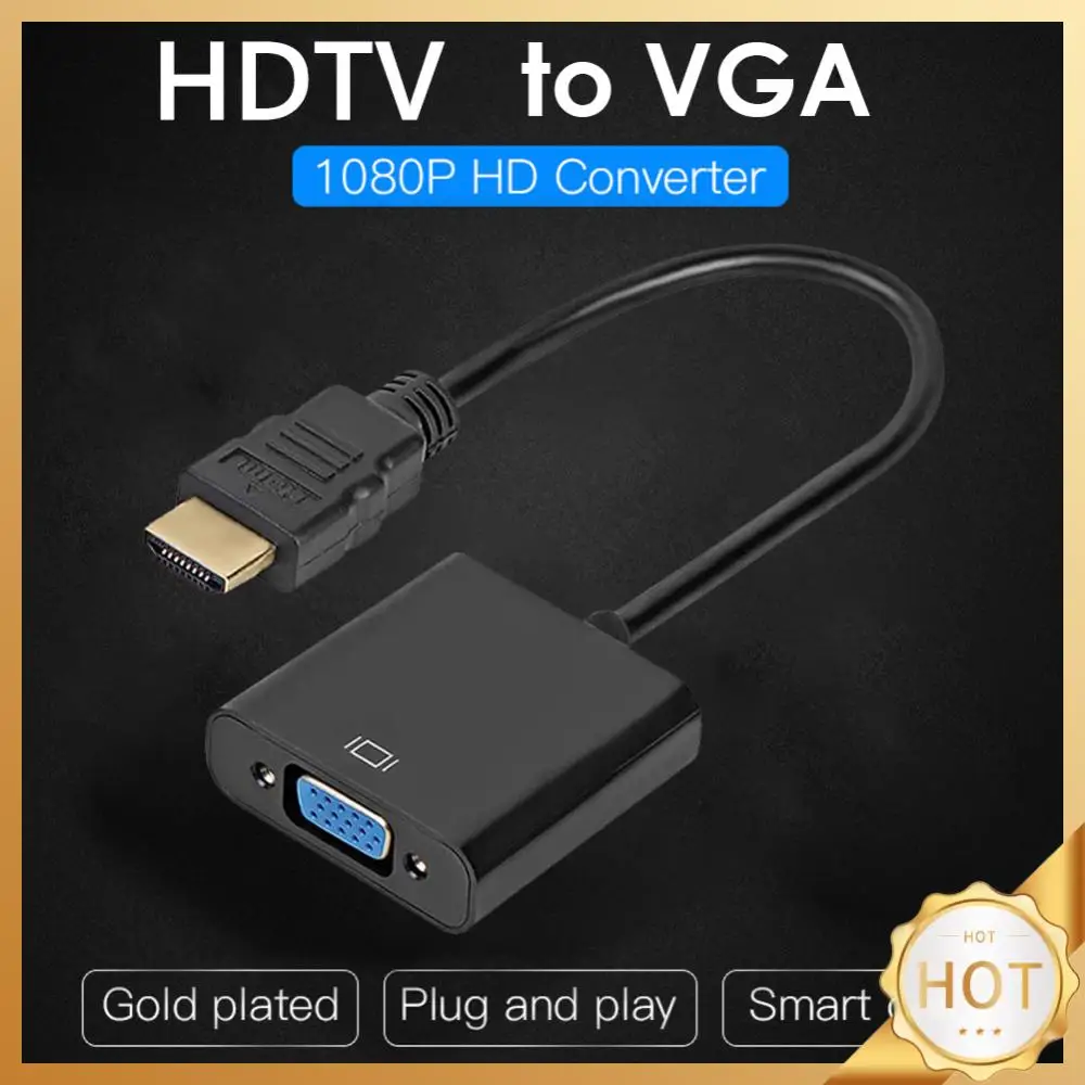 Адаптер HDMI-совместимый с VGA, внешний адаптер мама-папа 1080P для настольного компьютера/ноутбука/ПК/проектора