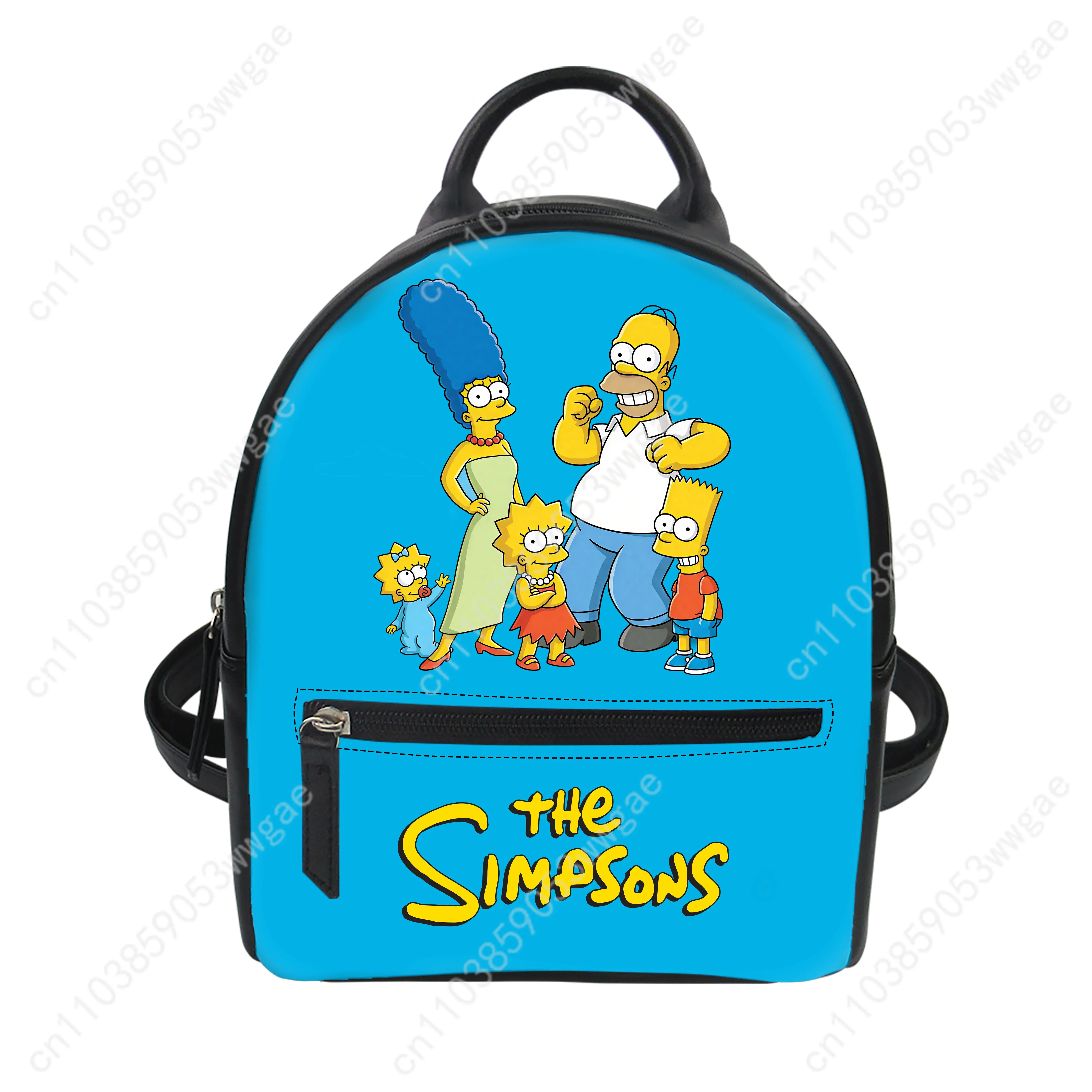The Simpsons Backpack Purse Womens Schoolbags Customized Double Shoulder Bag High Quality Mini Daypack Leather Travel Bag Gift