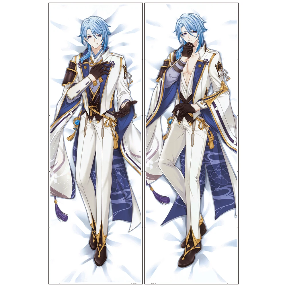 Genshin Impact Kamisato Ayato Dakimakura Casing Bantal Gambar Sisi Ganda Aksesori Cosplay Anime Sarung Bantal Lempar