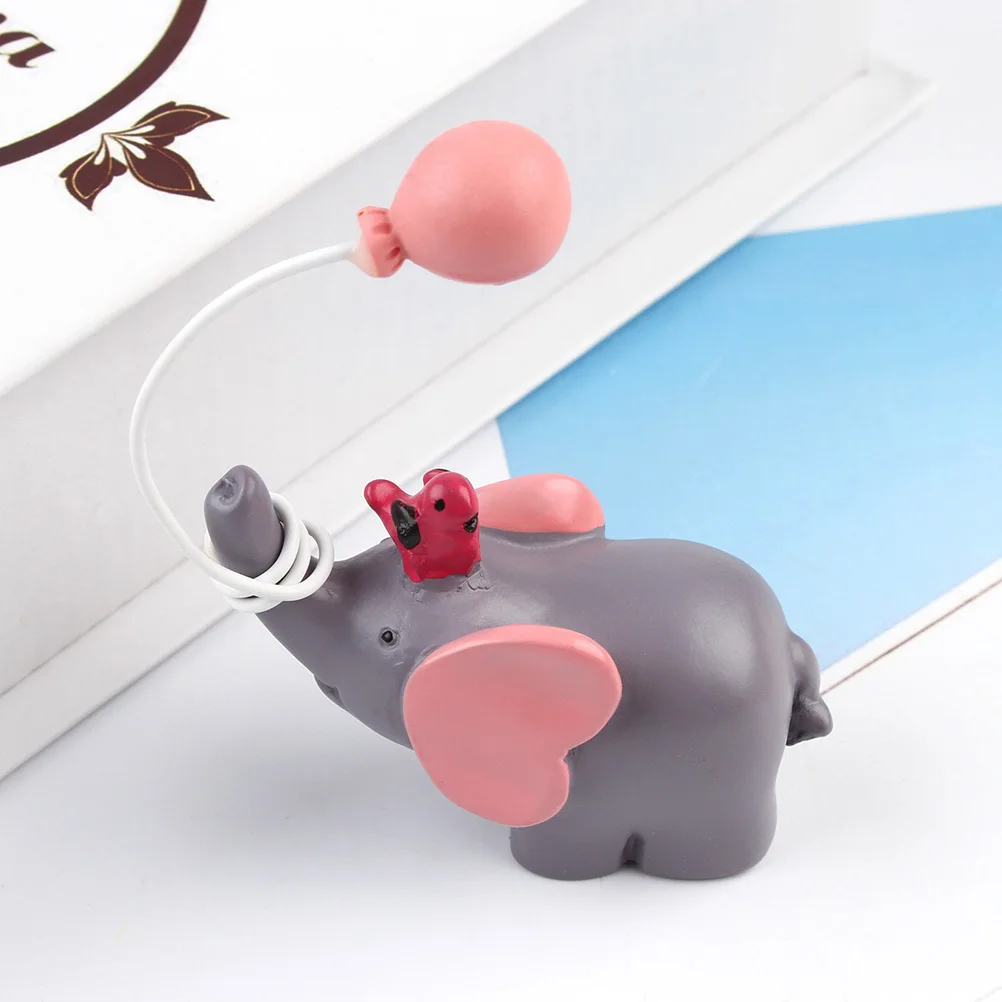 

2Pcs Creative Resin Cake Decoration Adorable Elephant Balloons Safe Home Office Desktop Props Miniature Garden Shadowbox