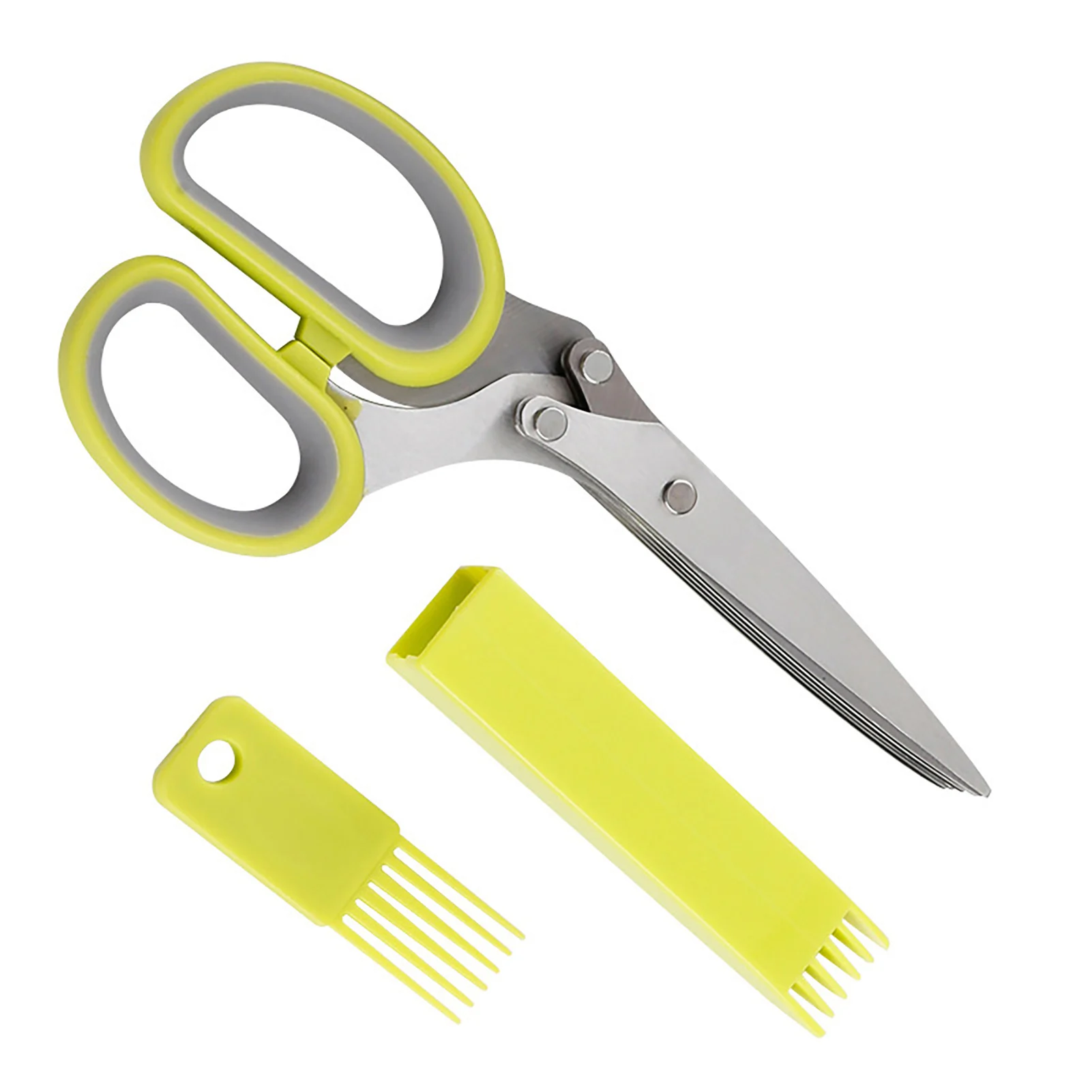 Five-Layer Cut Shredded Food Scissors Multipurpose 5 Blade Kitchen Herb Shears Herb Cutter Great for Cutting Paper