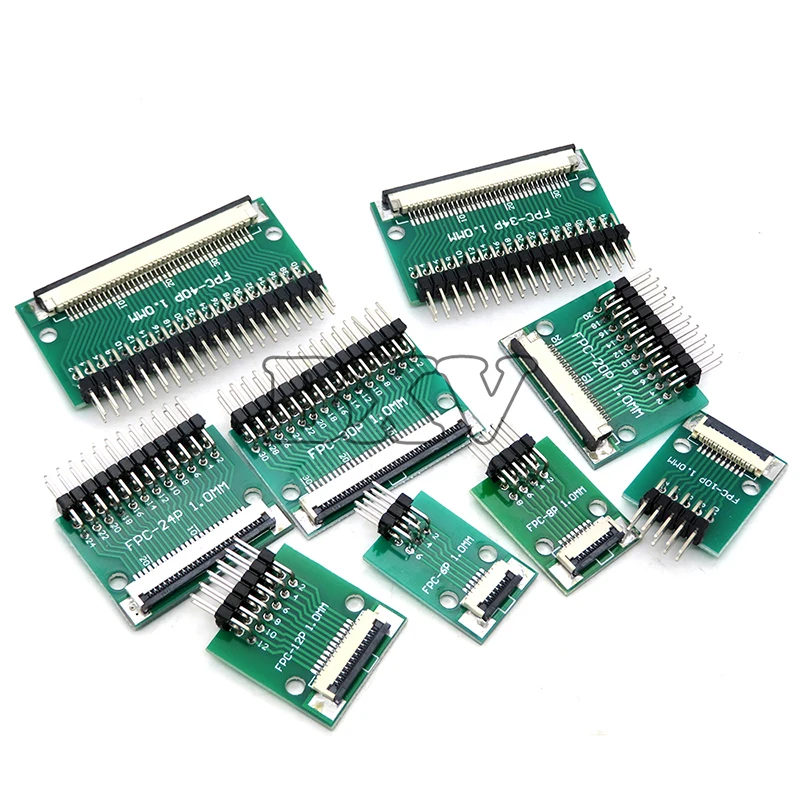 0.5mm 1.0mm To 2.54mm FPC FFC 6 8 10 12 20 24 26 30 34 40 50 60 80 Pin Adapter Board Connector Straight Needle And Curved Pin