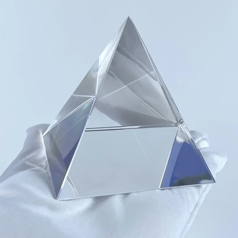 Pyramid Color-Matching Prism Transparent Tetrahedron Geometric Polyhedron Rainbow Crystal Home Decoration Creative Gift
