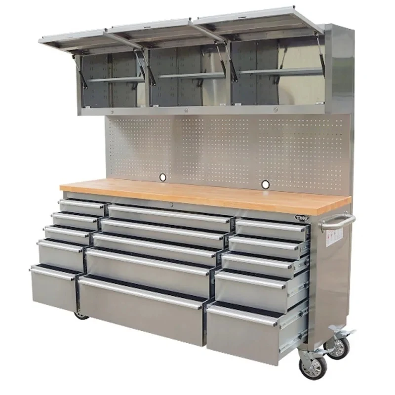 American -inch garage large stainls steel multi-functional solid wood auto repair cinet cart racing workstation