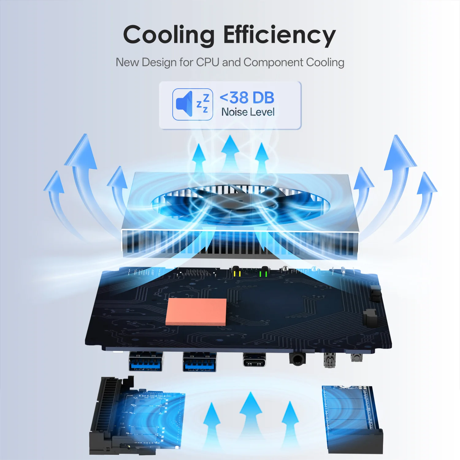 WUDUNG Neuer Mini-PC Intel Celeron N150, Windows 11 DDR4 16 GB RAM M.2 SSD 512 GB WiFi 5 BT4.0 Mini-PC-Desktop-Computer