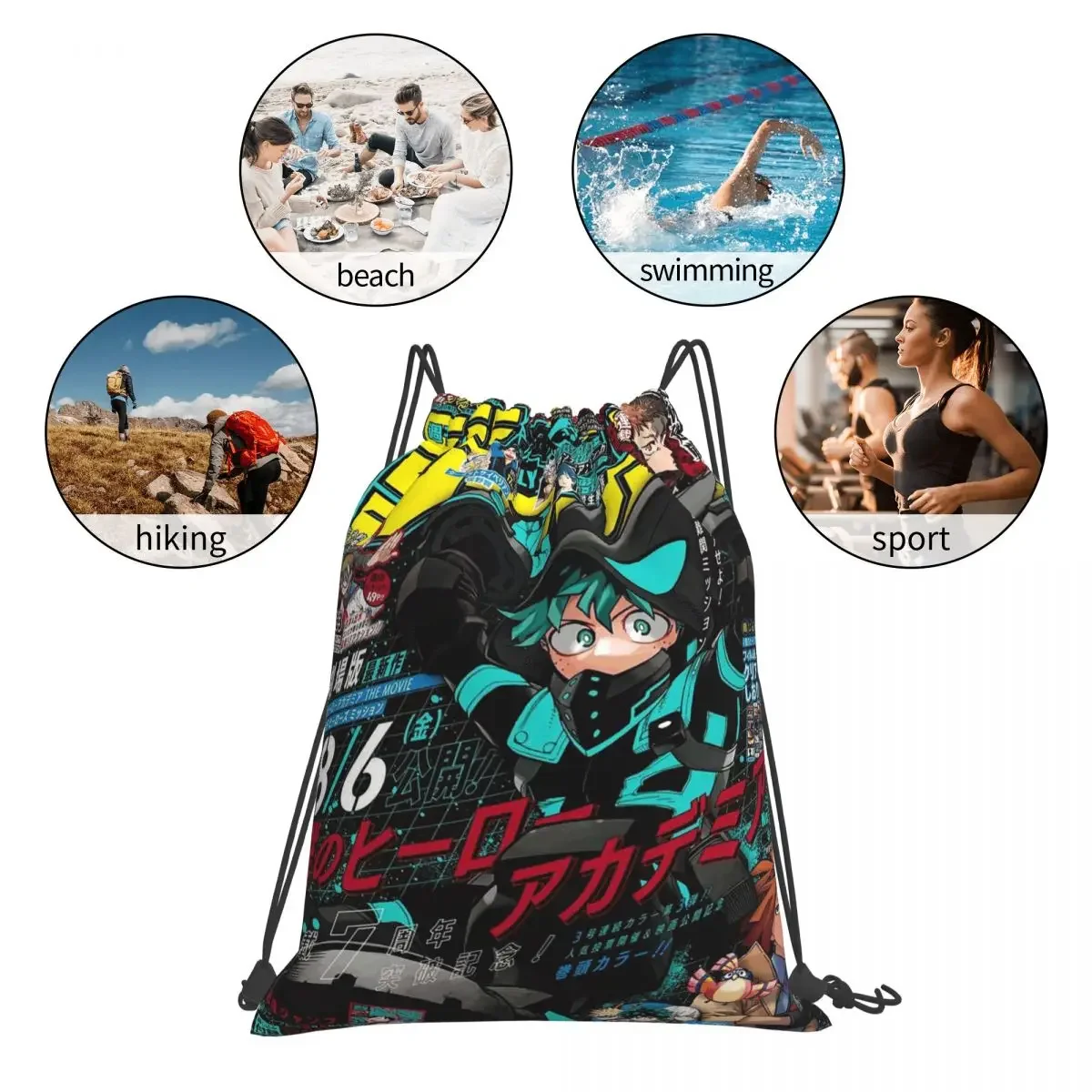 حقائب ظهر My Hero Academia حقائب ظهر عصرية محمولة برباط حقيبة رياضية حقائب كتب للسفر والمدرسة