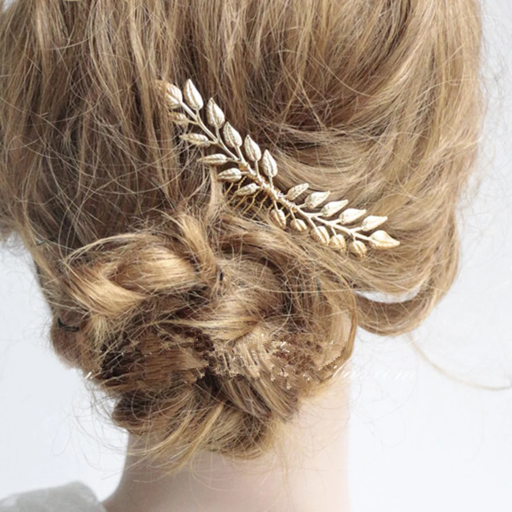 

2Pcs Elegant Willow Branches Hair Comb Vintage Bridal Headdress Leaf Insert Comb for Women Wedding Party Decor