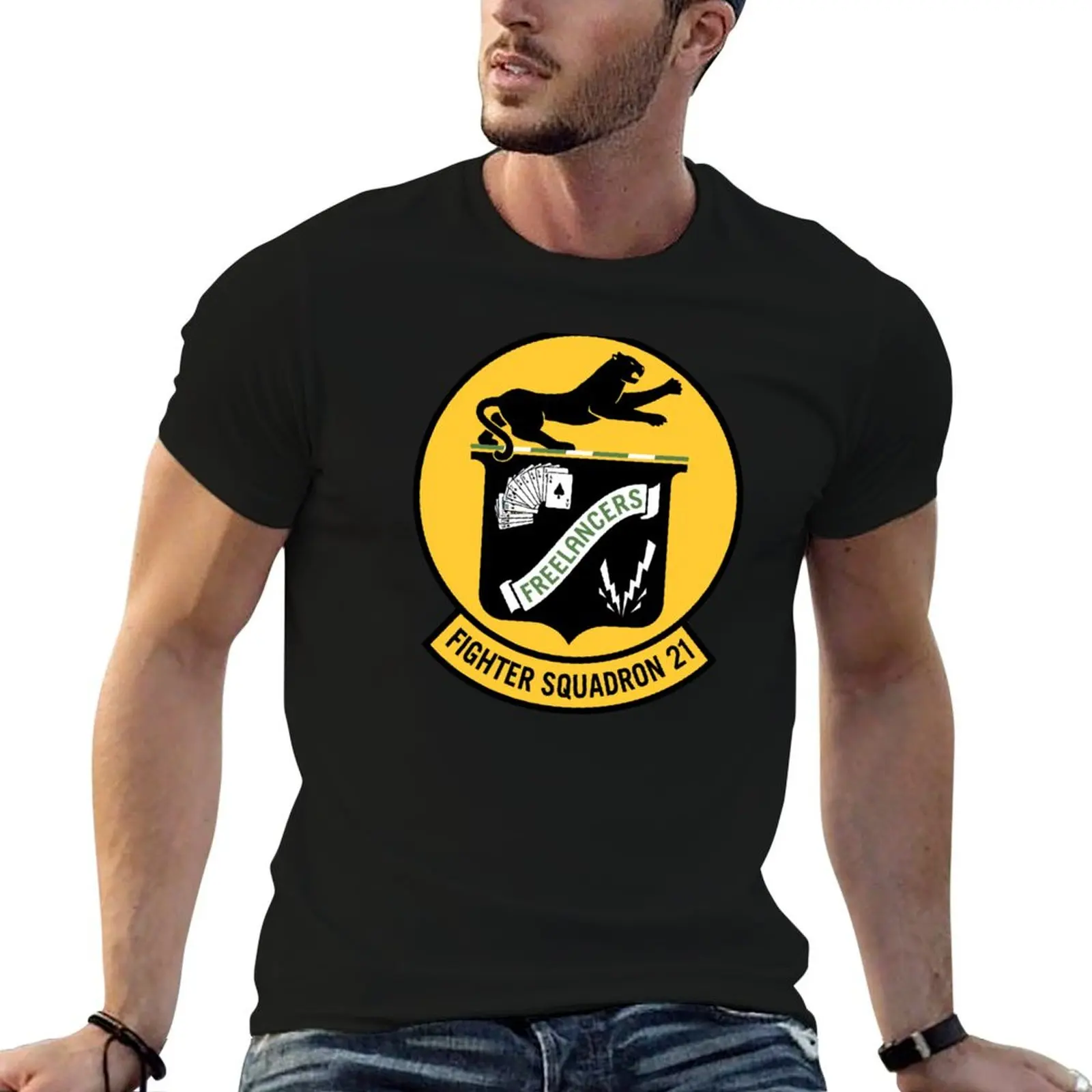 

Fighter cotton Twenty t 100% VF-21 slim man t for fit T-Shirt Squadron man shirts One shirts