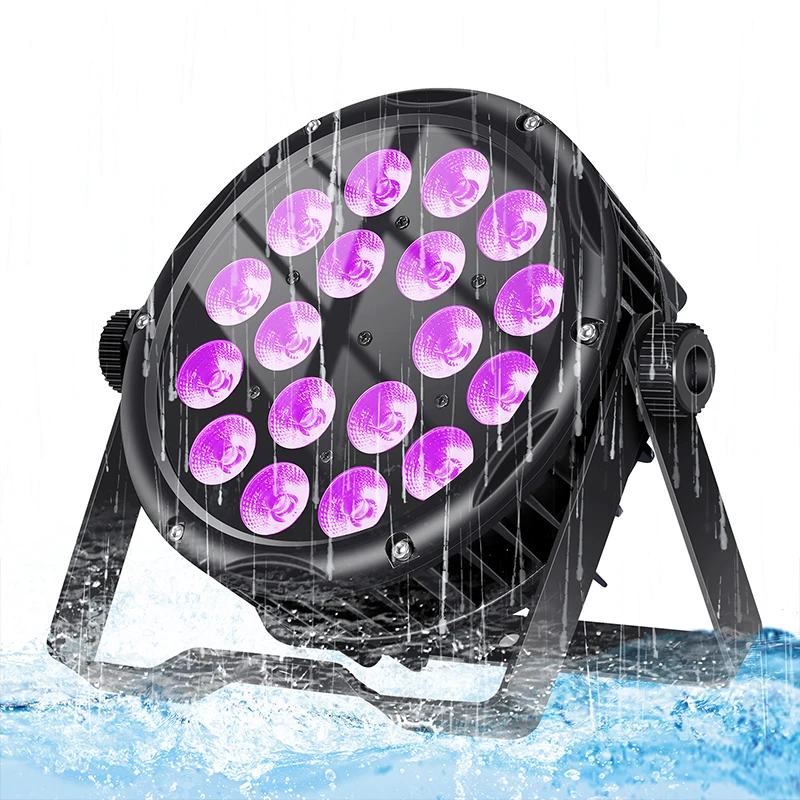 LED Par Lights IP65 Waterproof Stage Light 18X12W RGBW UV 4IN1 Uplighting DMX Control Wash Lightor For KTV Bar Disco Party