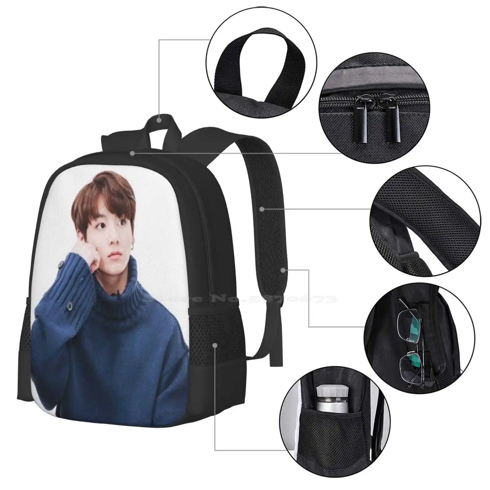 Jungkook Tasche Rucksack für Männer Frauen Mädchen Teenager Jungkook