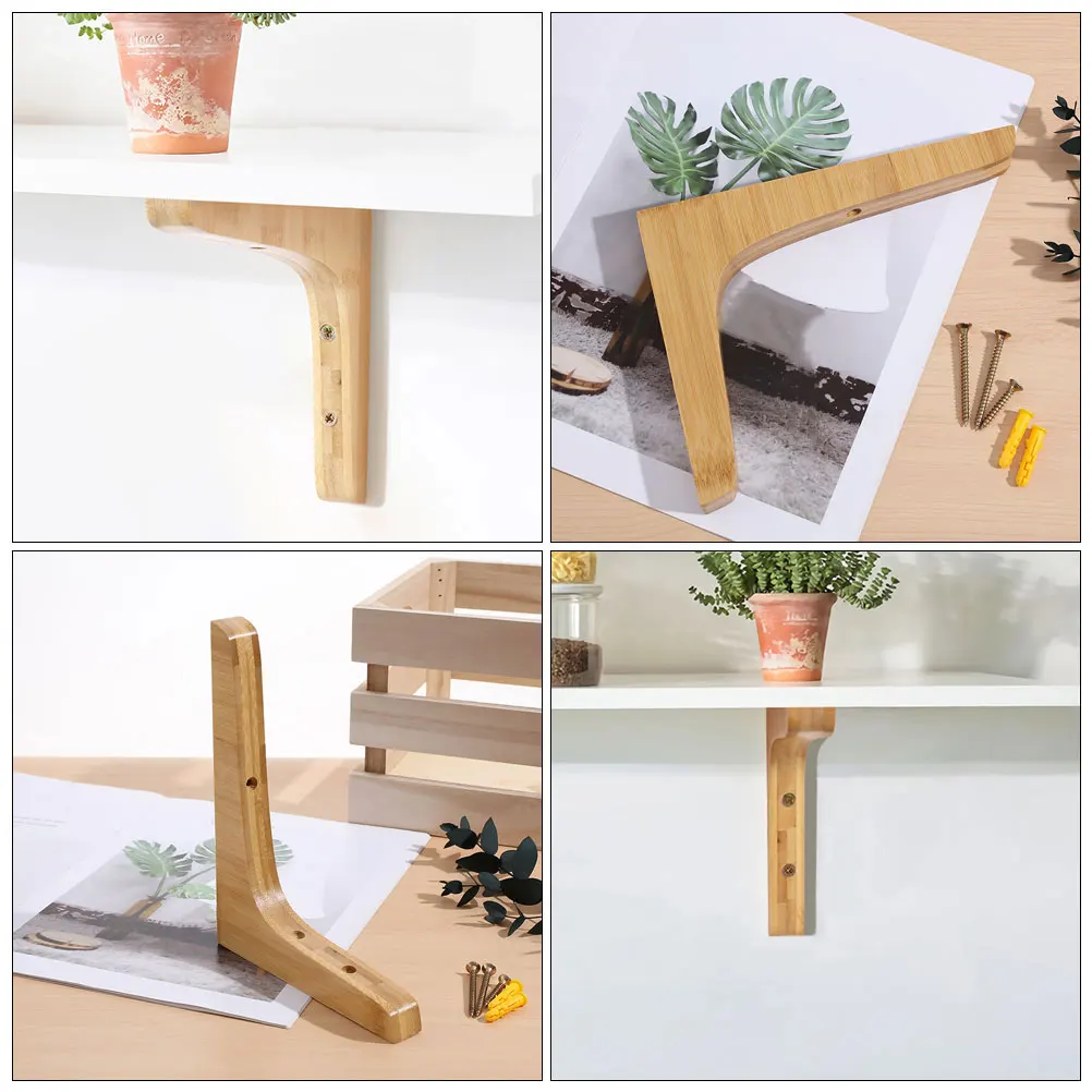 

2Pcs Triangle Brackets Solid Wood Shelf Supports Heavy Duty Wall Mounted Plant St s Corner Braces Hardware