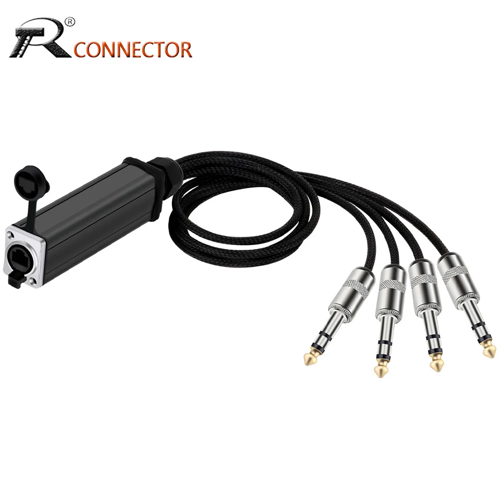 

RJ45 to 4 Channel 6.35mm (1/4 Inch) Male Jack Stereo Audio Cable for Electric Guitar,Mixer,Amplifier,Amp,Speaker,Equalizer