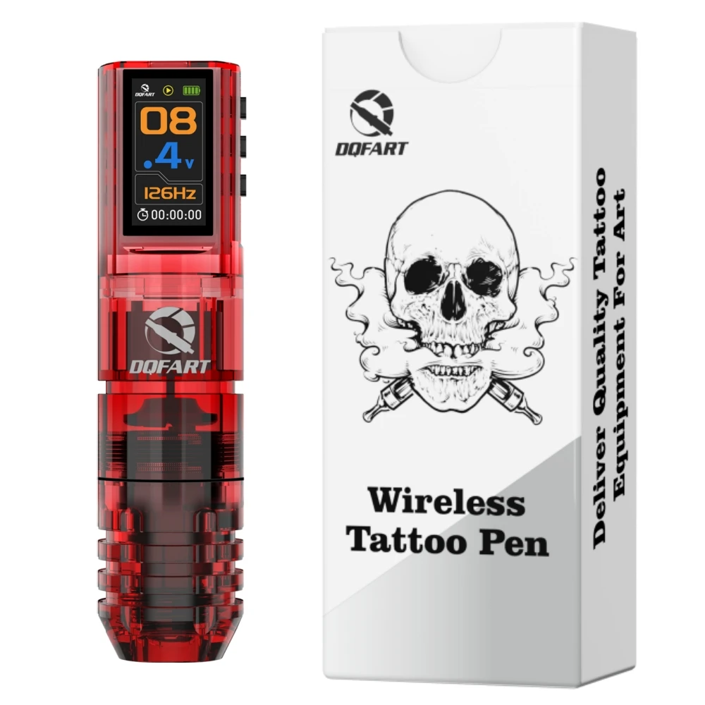 DQFART 6Colors 1600mAh P3 Electric Wireless Tattoo Machine Pen Easy Beginner Body Art Creative Designs Long-lasting