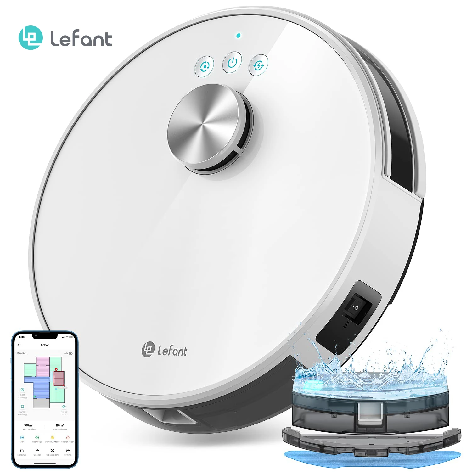 Lefant M1 Robot Vacuum Cleaner with Multi Plane Mapping, 4000 Pa, 4000 mAh Battery, LDS Navigation, APP/Alexa/Google