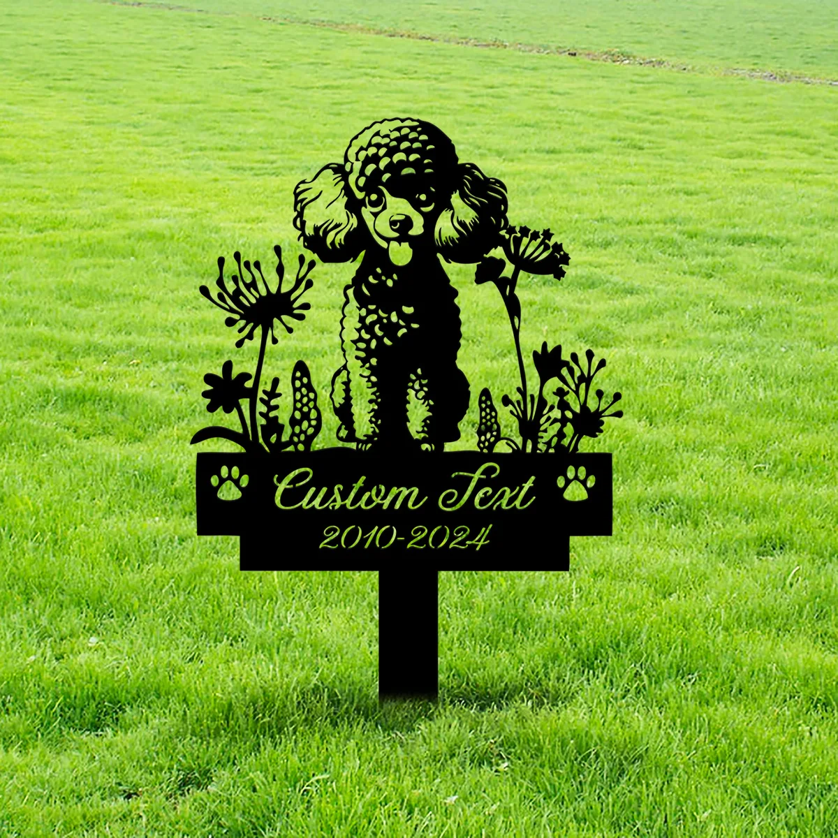 Custom Toy Poodle Dog Memorial Stake, Dog Stake Metal Sign, Personalized Pet Outdoor Stake, Animal Garden Stake