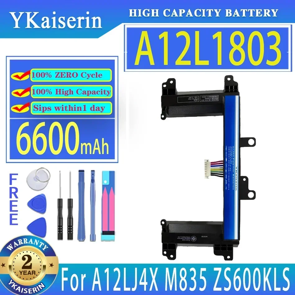 For A12LJ4X M835 ZS600KLS 0B110-00560000 1ICR19/66-2 A12L1803 6600mAh Laptop Battery