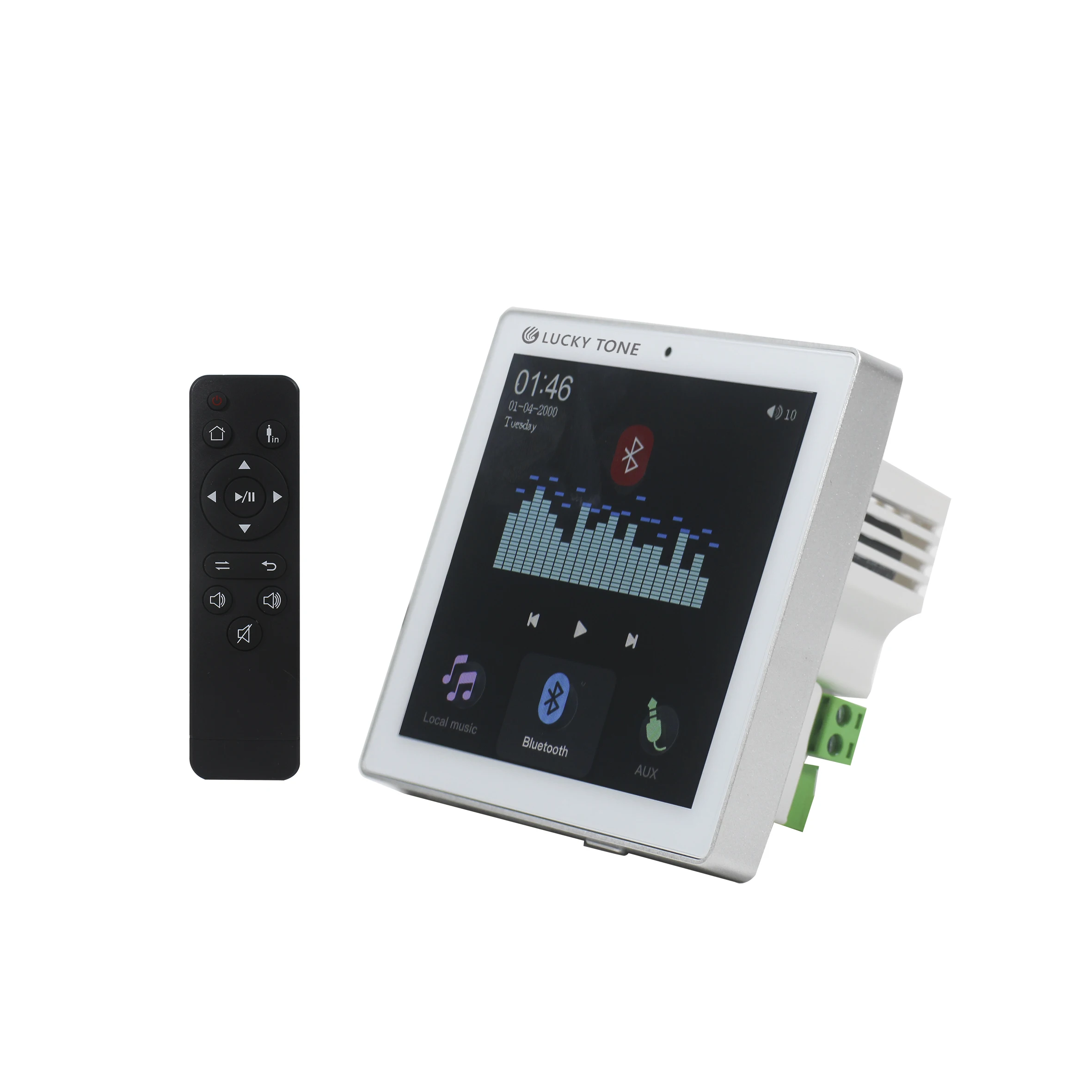 

2025 Hot Sale 2-CH Wall Bluetooth Amplifier Power 2 to 8 Speakers Sound Amplifier In-Wall Music Amplifiers with Micro-USB/TF