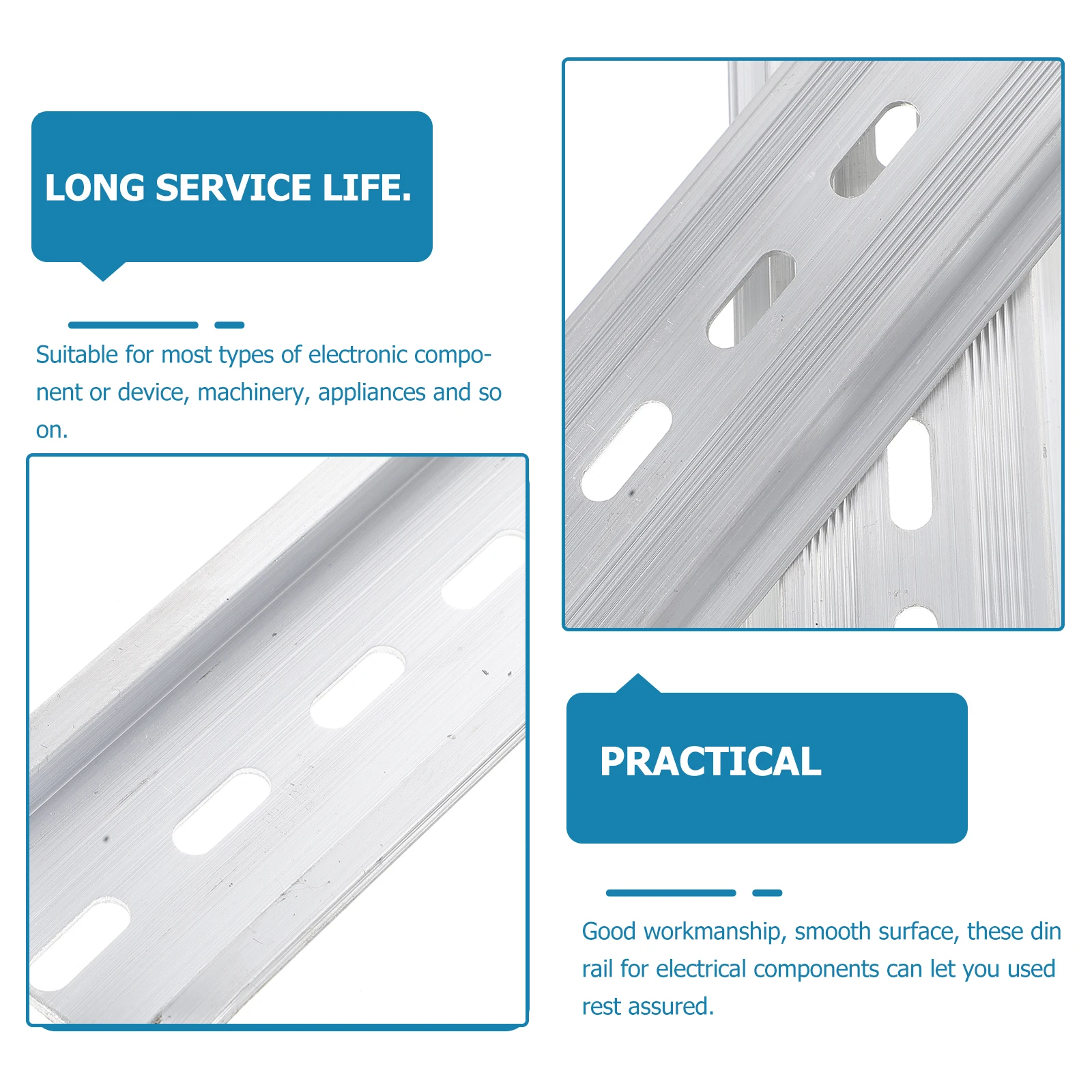 

3 Pcs Electrical Rails 9.84 Inch Long 35mm Wide 7.5mm High Aluminum Slotted Din Mounts for Industry Electric Components