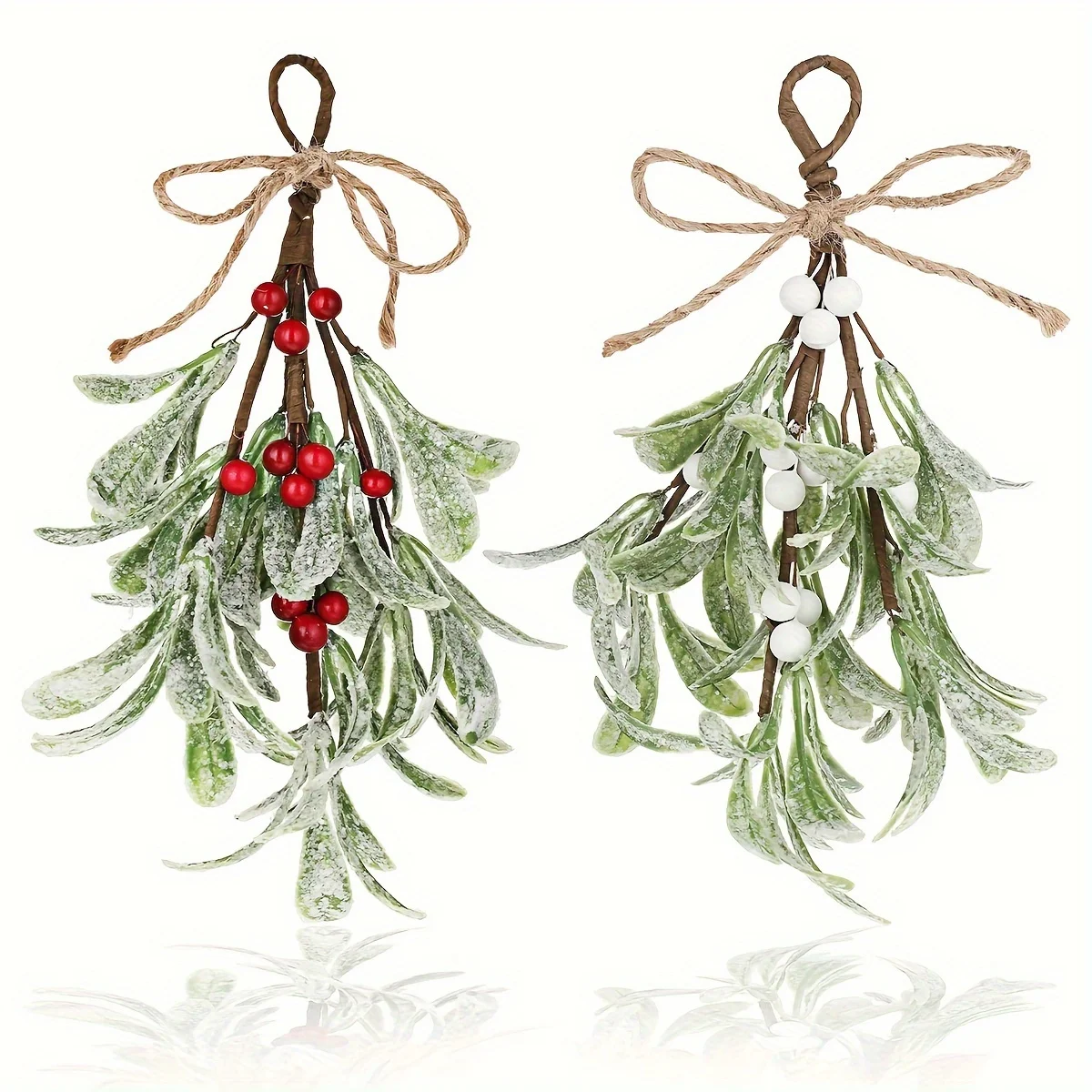 Frost Mistelzweig-Dekorationen, vielseitige künstliche Weihnachtsschmuck für Bäume, Kamine, Urlaub, Zuhause, Hochzeit, Party-Dekoration