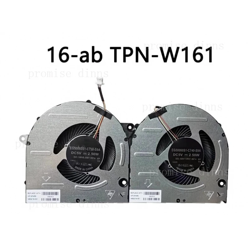 M  FOR HP BookPro 16-ab TPN-W161 Laptop GPU CPU Cooling Fans N63219-001 DC 5V