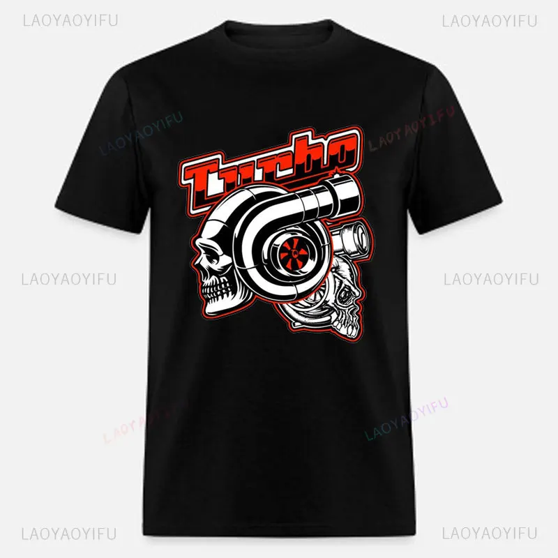 New Boost Turbo Engine T Shirt Car Parts Funny Mechanic Poly-Cotton Tee Men 2026 Summer Fashion Personality Mans Clothing